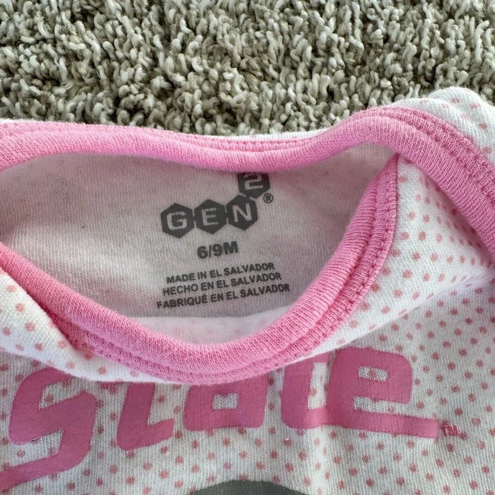 Michigan State Spartans Baby Girl Bodysuit Set MSU Spartan outfit Size 6-9